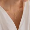 imageTurandoss Cross Necklace for Women Initial Necklaces for Women Bubble Letter Necklace Gold Layered Necklaces for Women Tiny Cross Necklace Dainty 14k Gold Plated Necklaces Gold JewelryC