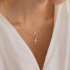 imageTurandoss Cross Necklace for Women Initial Necklaces for Women Bubble Letter Necklace Gold Layered Necklaces for Women Tiny Cross Necklace Dainty 14k Gold Plated Necklaces Gold JewelryP