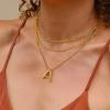 imageTurandoss Gold Bubble Letter Necklace for Women  Personalized Initial Necklaces Individually Stackable Necklaces Dainty Gold Layered Letter Pendant Necklace Gold Jewelry for Women GiftsL