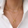 imageTurandoss Gold Bubble Letter Necklace for Women  Personalized Initial Necklaces Individually Stackable Necklaces Dainty Gold Layered Letter Pendant Necklace Gold Jewelry for Women GiftsD