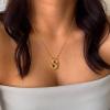 imageTurandoss Gold Bubble Letter Necklace for Women  Personalized Initial Necklaces Individually Stackable Necklaces Dainty Gold Layered Letter Pendant Necklace Gold Jewelry for Women GiftsD