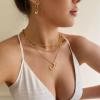 imageTurandoss Gold Bubble Letter Necklace for Women  Personalized Initial Necklaces Individually Stackable Necklaces Dainty Gold Layered Letter Pendant Necklace Gold Jewelry for Women GiftsD