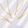 imageTurandoss Gold Initial Necklaces for Women Girls  Dainty 14K Gold Plated Twisted Curb Chain Initial AZ Necklace Cute CZ Initial Letter Name Necklace Trendy Gold Jewelry Necklace for Women GiftsG