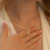 imageTurandoss Gold Initial Necklaces for Women Girls  Dainty 14K Gold Plated Twisted Curb Chain Initial AZ Necklace Cute CZ Initial Letter Name Necklace Trendy Gold Jewelry Necklace for Women GiftsG