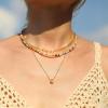 imageTurandoss Initial Necklaces for Women  Dainty 18K Real Gold Plated Bubble Letter AZ Necklace Jewelry Gifts for Teen Girls WomenA
