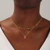 imageTurandoss Layered Gold Initial Necklaces for Women 18K Gold Plated Letter AZ Initial Pendant Necklaces Personalized 26 Alphabet Monogram Gold Initial Necklaces for Women Jewelry GiftsS