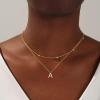 imageTurandoss Layered Gold Initial Necklaces for Women 18K Gold Plated Letter AZ Initial Pendant Necklaces Personalized 26 Alphabet Monogram Gold Initial Necklaces for Women Jewelry GiftsA