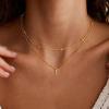 imageTurandoss Layered Gold Initial Necklaces for Women 18K Gold Plated Letter AZ Initial Pendant Necklaces Personalized 26 Alphabet Monogram Gold Initial Necklaces for Women Jewelry GiftsS