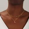 imageTurandoss Layered Gold Initial Necklaces for Women 18K Gold Plated Letter AZ Initial Pendant Necklaces Personalized 26 Alphabet Monogram Gold Initial Necklaces for Women Jewelry GiftsL