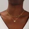 imageTurandoss Layered Gold Initial Necklaces for Women 18K Gold Plated Letter AZ Initial Pendant Necklaces Personalized 26 Alphabet Monogram Gold Initial Necklaces for Women Jewelry GiftsW