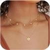 imageTurandoss Layered Gold Pearl Necklaces for Women  Initial Gold Necklaces for Women Dainty Gold Necklace Initial Gold Letter AZ Pendant Necklace Gold Jewelry for Women GiftsGold