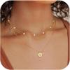 imageTurandoss Layered Gold Pearl Necklaces for Women  Initial Gold Necklaces for Women Dainty Gold Necklace Initial Gold Letter AZ Pendant Necklace Gold Jewelry for Women GiftsGold