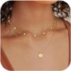 imageTurandoss Layered Gold Pearl Necklaces for Women  Initial Gold Necklaces for Women Dainty Gold Necklace Initial Gold Letter AZ Pendant Necklace Gold Jewelry for Women GiftsGold