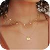 imageTurandoss Layered Gold Pearl Necklaces for Women  Initial Gold Necklaces for Women Dainty Gold Necklace Initial Gold Letter AZ Pendant Necklace Gold Jewelry for Women GiftsGold