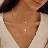 imageTurandoss Layered Initial Necklaces for Women 18K Real Gold Plated Dainty Turquoise Pendant Necklace Tiny Letter AZ Personalized Disc Choker Layered Initial Necklace for Women Jewelry Gifts TrendyA