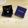 imageTurandoss Layered Initial Necklaces for Women 18K Real Gold Plated Dainty Turquoise Pendant Necklace Tiny Letter AZ Personalized Disc Choker Layered Initial Necklace for Women Jewelry Gifts TrendyZ