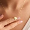 imageTurandoss Layered Initial Necklaces for Women 18K Real Gold Plated Dainty Turquoise Pendant Necklace Tiny Letter AZ Personalized Disc Choker Layered Initial Necklace for Women Jewelry Gifts TrendyJ