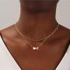 imageTurandoss Layered Initial Necklaces for Women 18K Real Gold Plated Heart Initial AZ Pendant Necklace Personalized Monogram Name Necklace Birthday Gifts Heart Necklace for Women JewelryM