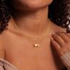 imageTurandoss Layered Initial Necklaces for Women 18K Real Gold Plated Heart Initial AZ Pendant Necklace Personalized Monogram Name Necklace Birthday Gifts Heart Necklace for Women JewelryM