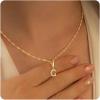 imageTurandoss Gold Initial Necklaces for Women Girls  Dainty 14K Gold Plated Twisted Curb Chain Initial AZ Necklace Cute CZ Initial Letter Name Necklace Trendy Gold Jewelry Necklace for Women GiftsG