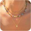 imageTurandoss Initial Necklaces for Women  Dainty 18K Real Gold Plated Bubble Letter AZ Necklace Jewelry Gifts for Teen Girls WomenA