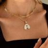 imageTurandoss Bubble Letter Necklace Gold for Women  18K Gold Plated Initial Necklace CZ Bubble Initial Necklaces for Women Gold Layered Bubble Necklace for Women Teen Girls Jewelry Gifts