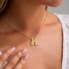imageTurandoss Bubble Letter Necklace for Women Dainty 18K Real Gold Plated Initial AZ Pendant Snake Chain Necklace Chunky Gold Layered Bubble Initial Necklace Jewelry Gifts