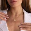imageTurandoss Bubble Letter Necklace for Women Dainty 18K Real Gold Plated Initial AZ Pendant Snake Chain Necklace Chunky Gold Layered Bubble Initial Necklace Jewelry Gifts