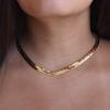 imageTurandoss Dainty Gold Choker Necklaces for Women  14K Gold Plated Handmade Medallion Snake Link Chain Cross Star Moon Adjustable Simple Choker Necklaces for Women JewelrySnake Chain7mm