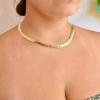 imageTurandoss Dainty Gold Choker Necklaces for Women  14K Gold Plated Handmade Medallion Snake Link Chain Cross Star Moon Adjustable Simple Choker Necklaces for Women JewelrySnake Chain7mm