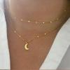 imageTurandoss Dainty Gold Choker Necklaces for Women  14K Gold Plated Handmade Medallion Snake Link Chain Cross Star Moon Adjustable Simple Choker Necklaces for Women JewelryMoon