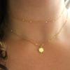 imageTurandoss Dainty Gold Choker Necklaces for Women  14K Gold Plated Handmade Medallion Snake Link Chain Cross Star Moon Adjustable Simple Choker Necklaces for Women JewelrySun