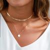 imageTurandoss Dainty Gold Choker Necklaces for Women  14K Gold Plated Handmade Medallion Snake Link Chain Cross Star Moon Adjustable Simple Choker Necklaces for Women JewelryCoinsDisc