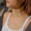 imageTurandoss Dainty Gold Choker Necklaces for Women  14K Gold Plated Handmade Medallion Snake Link Chain Cross Star Moon Adjustable Simple Choker Necklaces for Women JewelryOval Link Chain