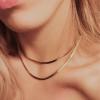 imageTurandoss Dainty Gold Choker Necklaces for Women  14K Gold Plated Handmade Medallion Snake Link Chain Cross Star Moon Adjustable Simple Choker Necklaces for Women JewelrySnake Chain4mm