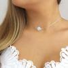 imageTurandoss Dainty Gold Choker Necklaces for Women  14K Gold Plated Handmade Medallion Snake Link Chain Cross Star Moon Adjustable Simple Choker Necklaces for Women JewelryMoonstoneSilver