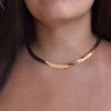 imageTurandoss Dainty Gold Choker Necklaces for Women  14K Gold Plated Handmade Medallion Snake Link Chain Cross Star Moon Adjustable Simple Choker Necklaces for Women JewelrySnake Chain7mm
