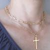 imageTurandoss Dainty Gold Choker Necklaces for Women  14K Gold Plated Handmade Medallion Snake Link Chain Cross Star Moon Adjustable Simple Choker Necklaces for Women JewelryLink ChainCross