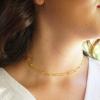 imageTurandoss Dainty Gold Choker Necklaces for Women  14K Gold Plated Handmade Medallion Snake Link Chain Cross Star Moon Adjustable Simple Choker Necklaces for Women JewelryOval Link Chain