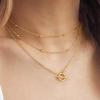 imageTurandoss Gold Chain Necklace for Women Trendy  Dainty 14K Real Gold Plated Cuban Necklace Snake Necklace Disc Chain Necklace Gold Multi Layered Paperclip Chain Necklace Gold Jewelry Gifts for WomenLayered BeadToggle Closure Chain