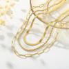 imageTurandoss Gold Chain Necklace for Women Trendy  Dainty 14K Real Gold Plated Cuban Necklace Snake Necklace Disc Chain Necklace Gold Multi Layered Paperclip Chain Necklace Gold Jewelry Gifts for WomenLayered SnakeTwistsPaperclip Chain