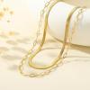 imageTurandoss Gold Chain Necklace for Women Trendy  Dainty 14K Real Gold Plated Cuban Necklace Snake Necklace Disc Chain Necklace Gold Multi Layered Paperclip Chain Necklace Gold Jewelry Gifts for WomenLayered PaperclipSnake Chain
