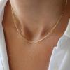 imageTurandoss Gold Chain Necklace for Women Trendy  Dainty 14K Real Gold Plated Cuban Necklace Snake Necklace Disc Chain Necklace Gold Multi Layered Paperclip Chain Necklace Gold Jewelry Gifts for WomenLayered PaperclipSnake Chain