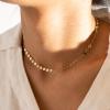imageTurandoss Gold Chain Necklace for Women Trendy  Dainty 14K Real Gold Plated Cuban Necklace Snake Necklace Disc Chain Necklace Gold Multi Layered Paperclip Chain Necklace Gold Jewelry Gifts for WomenSequin Dot Disc Chain