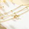 imageTurandoss Gold Chain Necklace for Women Trendy  Dainty 14K Real Gold Plated Cuban Necklace Snake Necklace Disc Chain Necklace Gold Multi Layered Paperclip Chain Necklace Gold Jewelry Gifts for WomenLayered BeadToggle Closure Chain