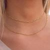 imageTurandoss Gold Chain Necklace for Women Trendy  Dainty 14K Real Gold Plated Cuban Necklace Snake Necklace Disc Chain Necklace Gold Multi Layered Paperclip Chain Necklace Gold Jewelry Gifts for WomenLong Paperclip Chain