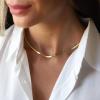 imageTurandoss Gold Chain Necklace for Women Trendy  Dainty 14K Real Gold Plated Cuban Necklace Snake Necklace Disc Chain Necklace Gold Multi Layered Paperclip Chain Necklace Gold Jewelry Gifts for WomenFlat Snake Chain
