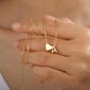imageTurandoss Gold Heart Initial Necklace for Women 18K Real Gold Plated Heart Initial AZ Necklace Dainty Heart Necklaces Tiny Gold Initial Necklaces Birthday Gifts for Women Girls JewelryGold