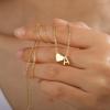 imageTurandoss Gold Heart Initial Necklace for Women 18K Real Gold Plated Heart Initial AZ Necklace Dainty Heart Necklaces Tiny Gold Initial Necklaces Birthday Gifts for Women Girls JewelryGold