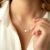 imageTurandoss Gold Heart Initial Necklace for Women 18K Real Gold Plated Heart Initial AZ Necklace Dainty Heart Necklaces Tiny Gold Initial Necklaces Birthday Gifts for Women Girls JewelrySilver